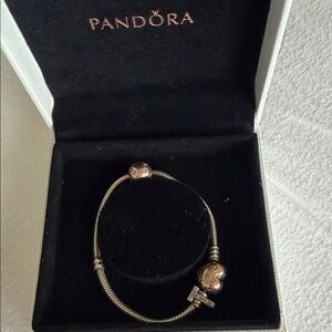 Pandora Two-Tone Bracelet with rose Gold Accents